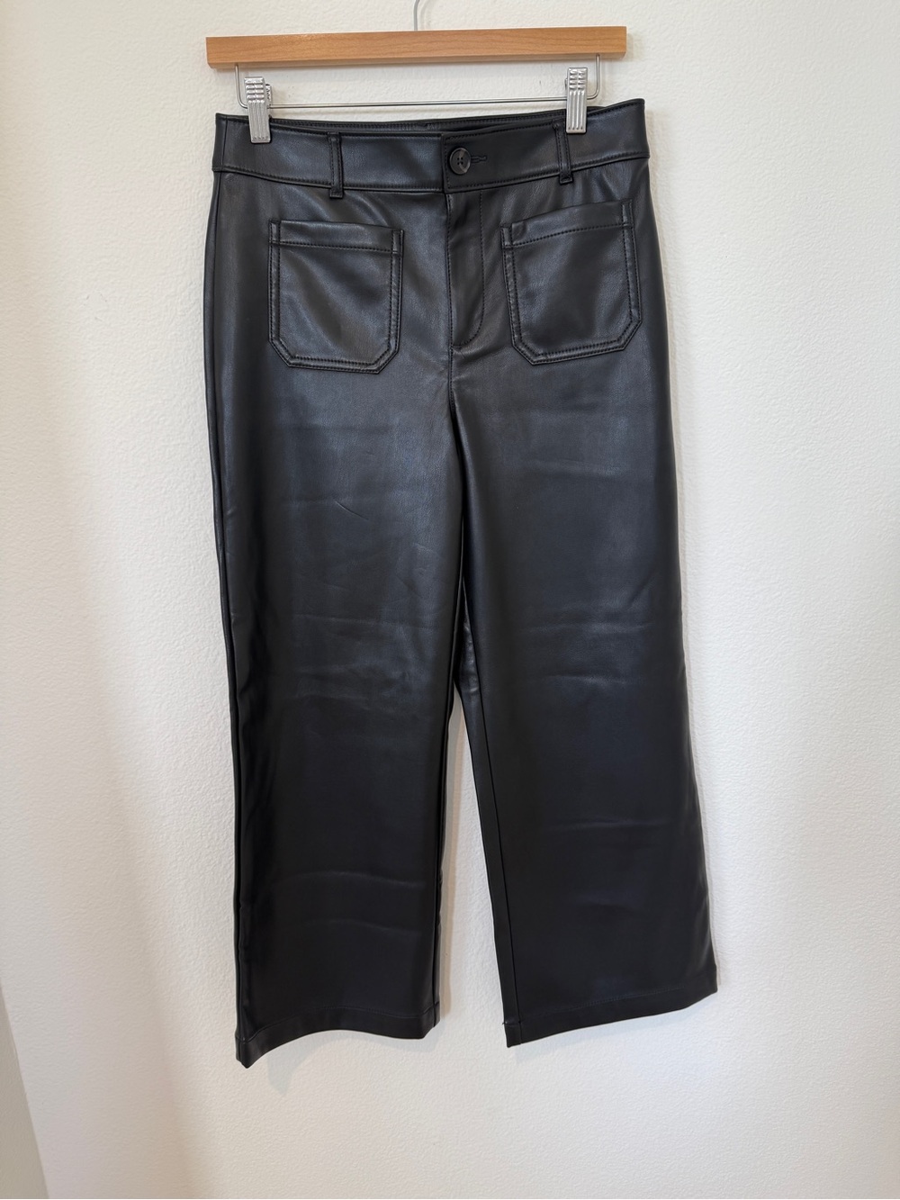 LOFT Black Faux Leather Pants 4P
